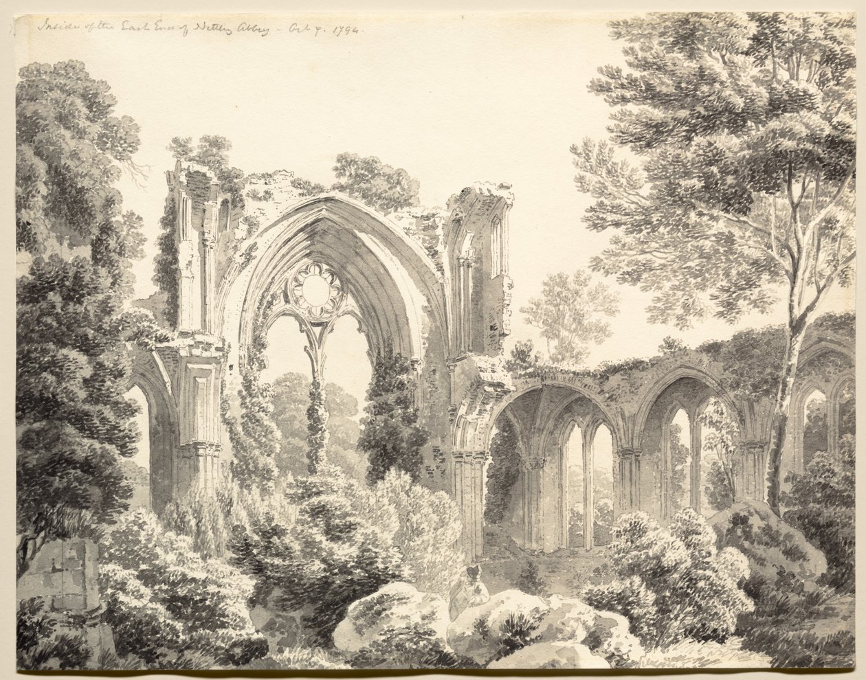 नेटली एबे के ईस्ट एंड के अंदर, 1794। द्वारा मिशेल एंजेलो रूकर