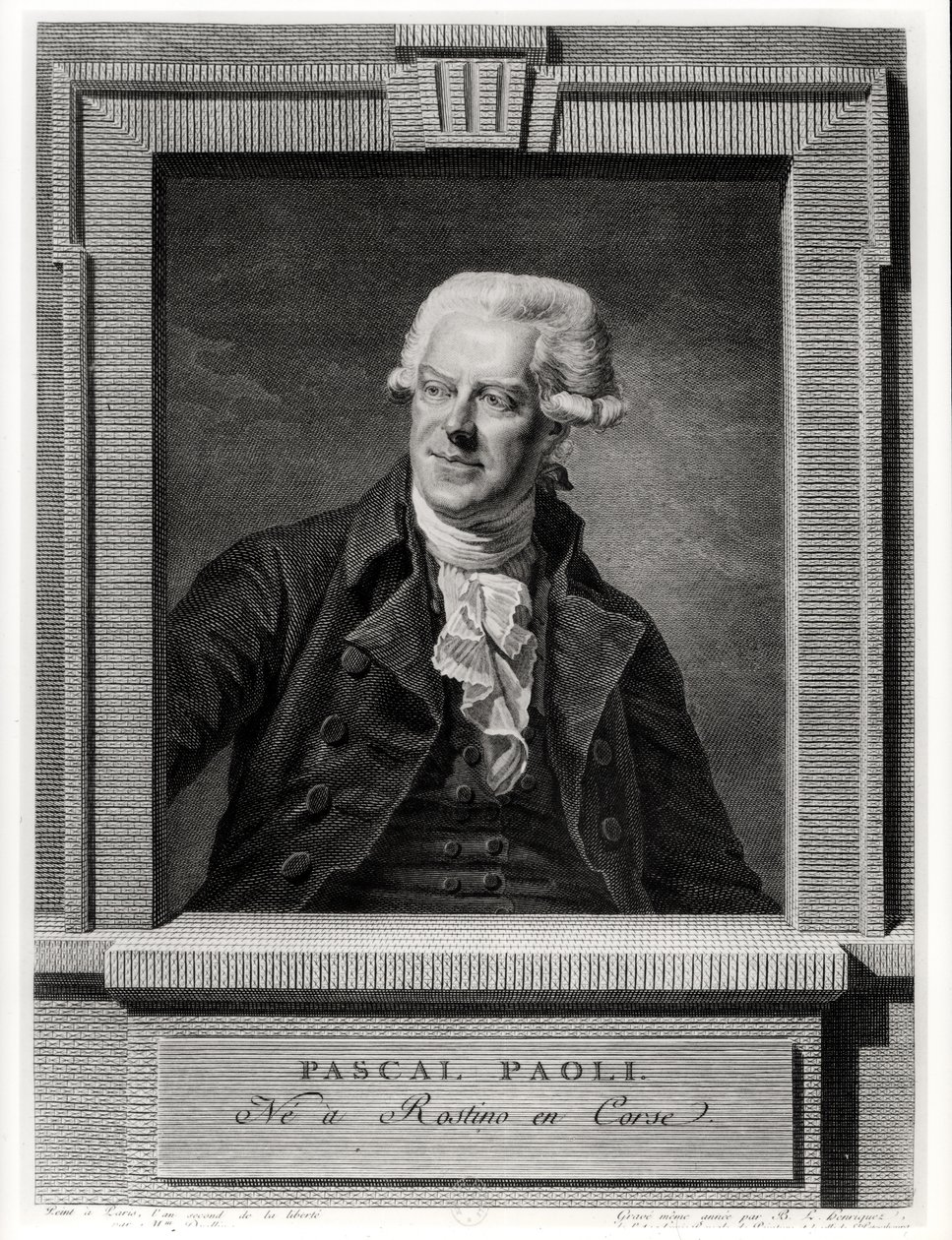 पास्कल पाओली का चित्रण, बेनोइट लुई हेनरिकेज़ द्वारा उत्कीर्ण (1732-1806) द्वारा मिशेल मार्टिन ड्रोलिंग