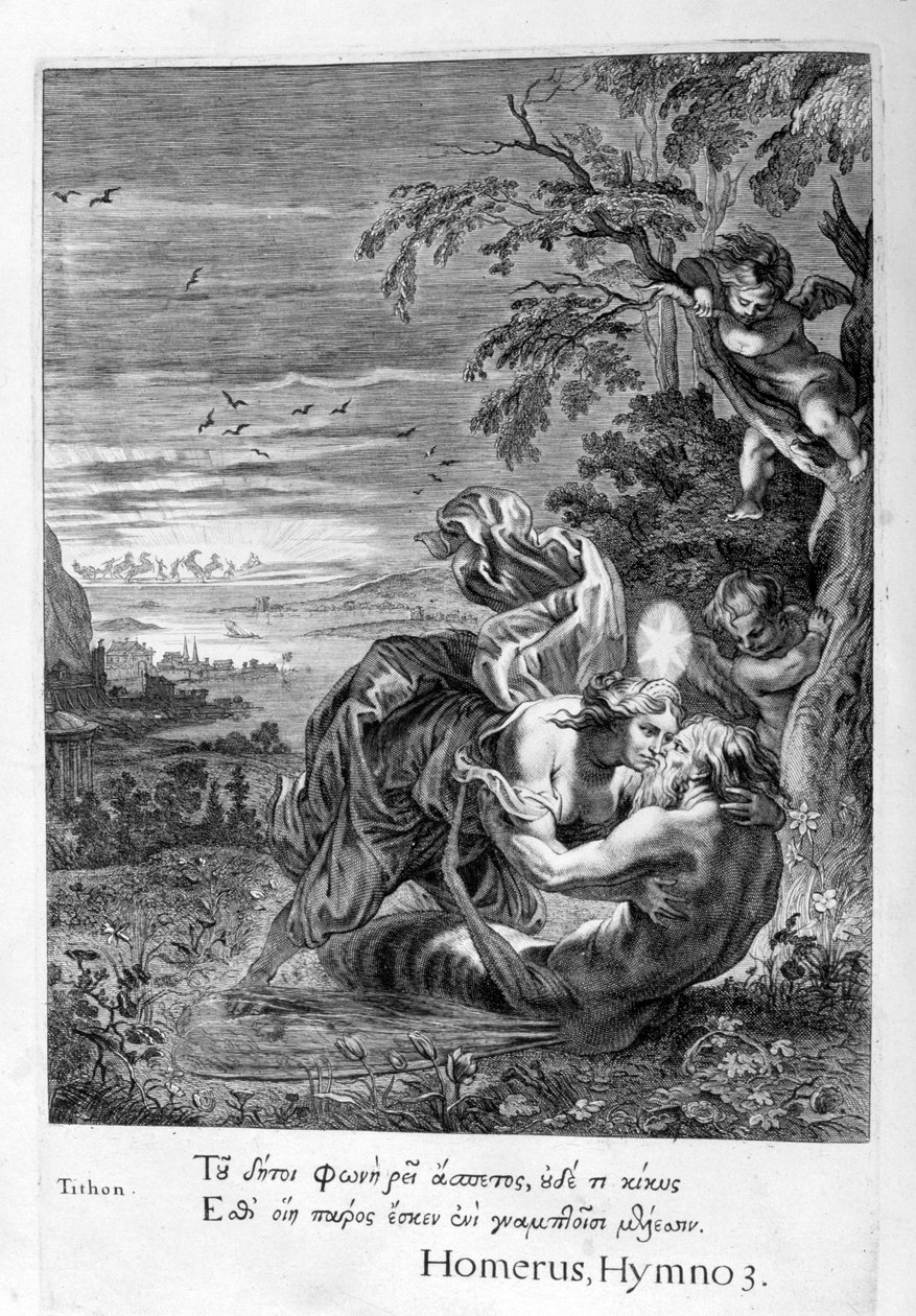 टिथोनस, इओस प्रेमी, 1655 में एक टिड्डा बन गया द्वारा मिशेल डी मारोलस