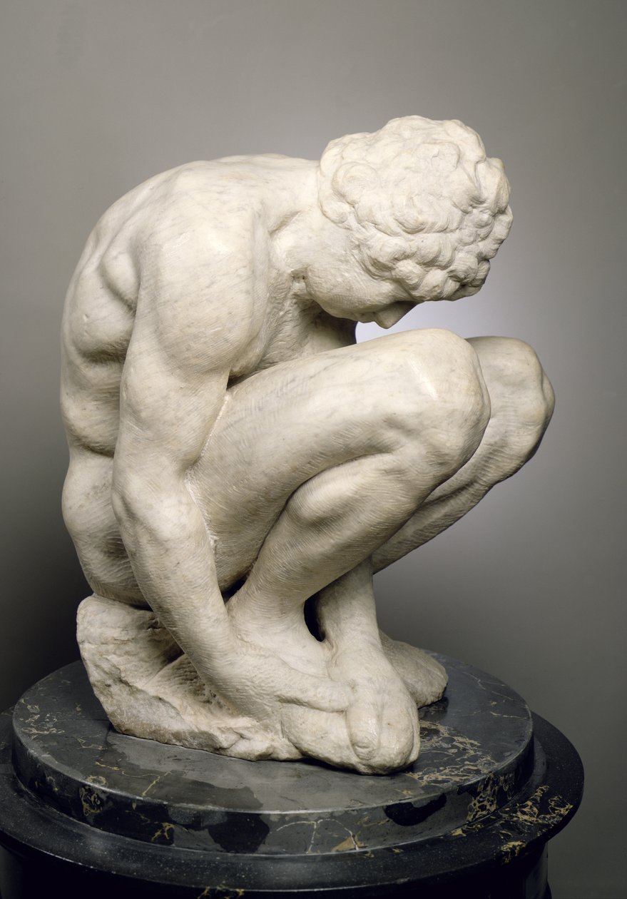 क्राउचिंग बॉय, c.1530-34 (संगमरमर) (73704 भी देखें) द्वारा माइकल एंजेलो बुओनारोती