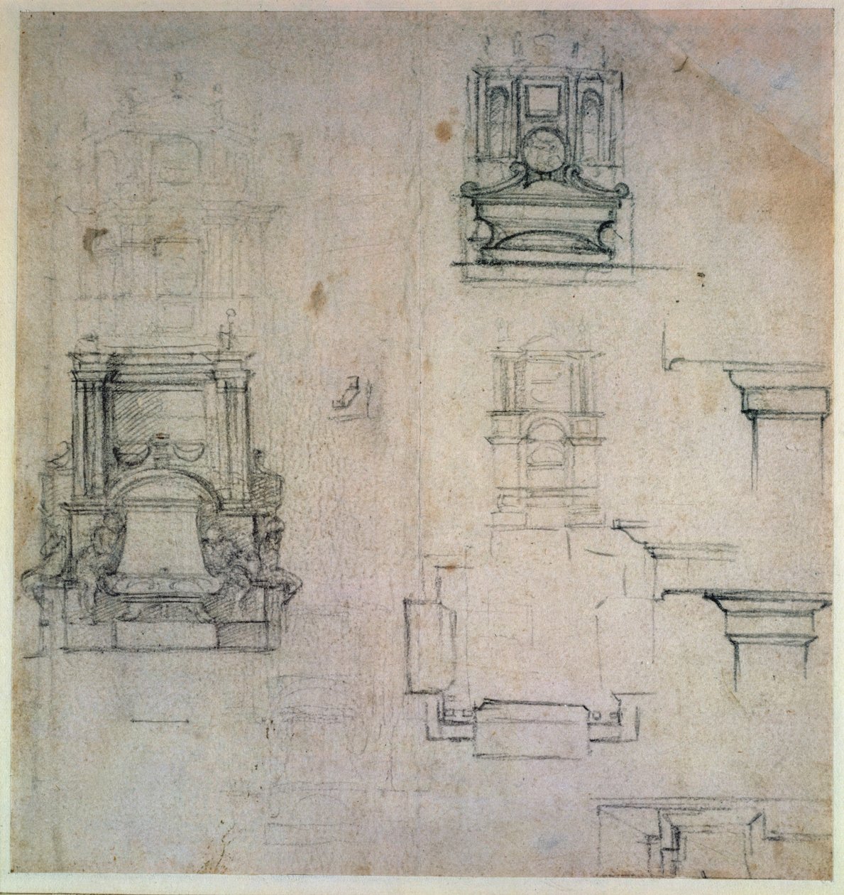 चालान। 1859 6-25-545। आर। (डब्ल्यू। 25) कब्रों के लिए डिजाइन (लाल चाक) द्वारा माइकल एंजेलो बुओनारोती