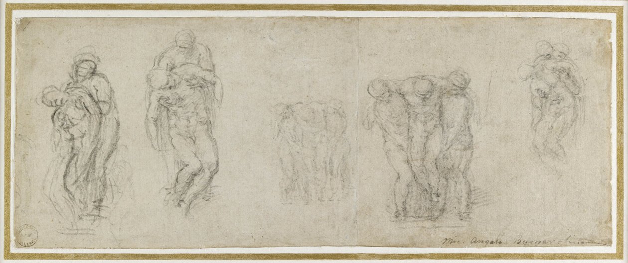 पीटा रोंडिनी के लिए अध्ययन, c.1552 (कागज पर चाक) द्वारा माइकल एंजेलो बुओनारोती