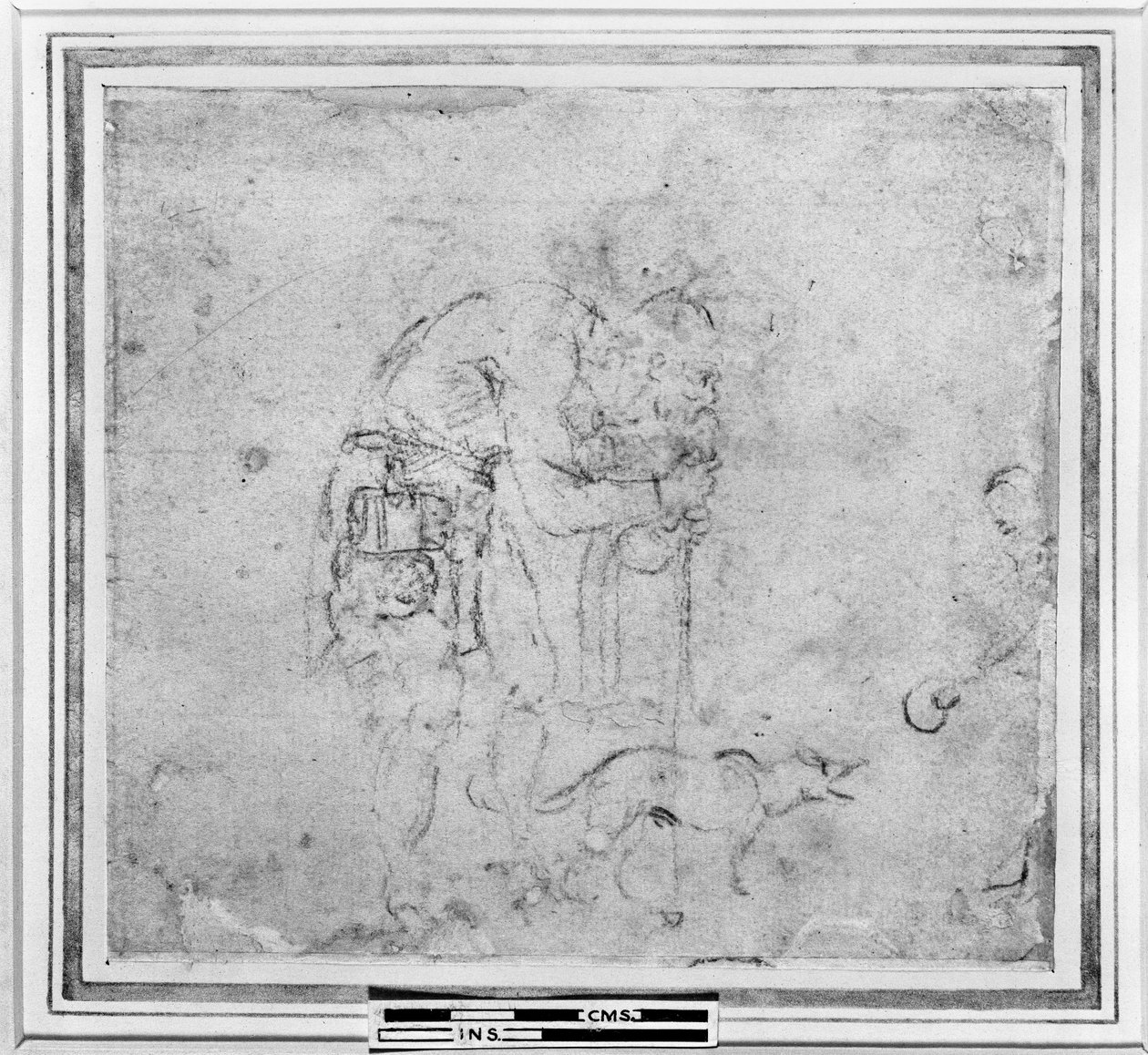 एक अंधे भिखारी का अध्ययन, c.1511 (कागज पर चाक) द्वारा माइकल एंजेलो बुओनारोती