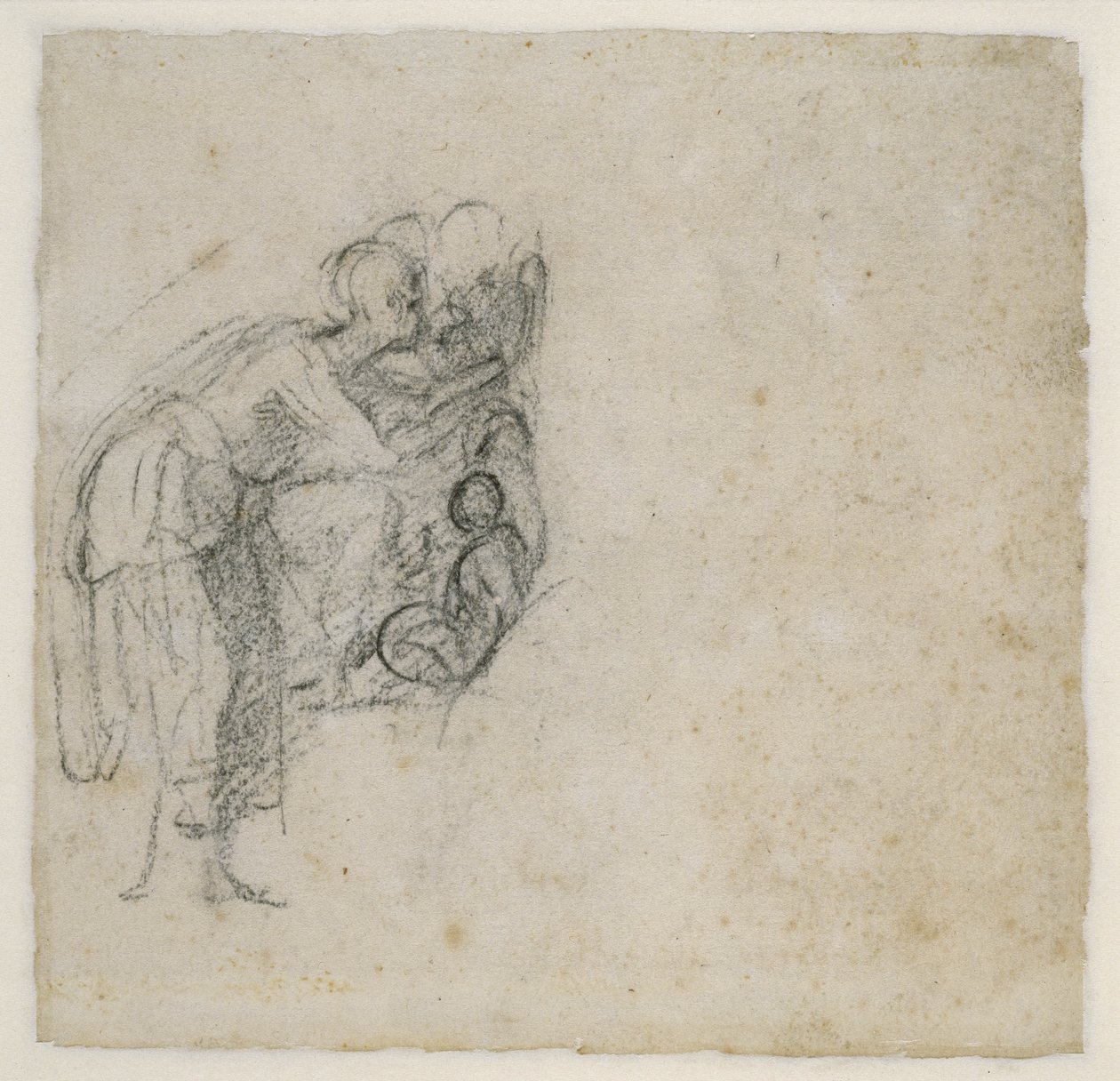 आंकड़े के एक समूह का अध्ययन, c.1511 (कागज पर काला चॉक) द्वारा माइकल एंजेलो बुओनारोती