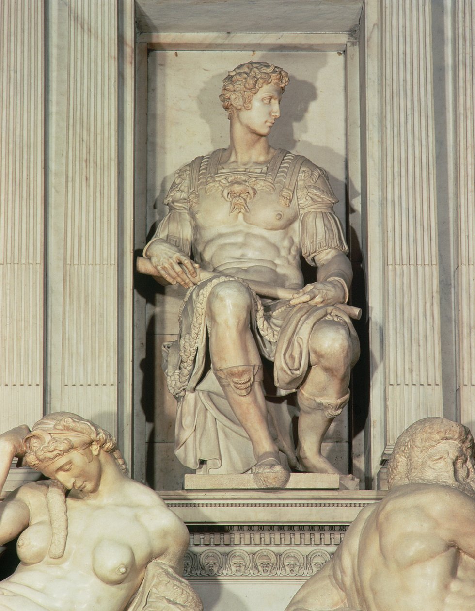 Giuliano de &39;Medici (संगमरमर) का मकबरा (विस्तार) द्वारा माइकल एंजेलो बुओनारोती