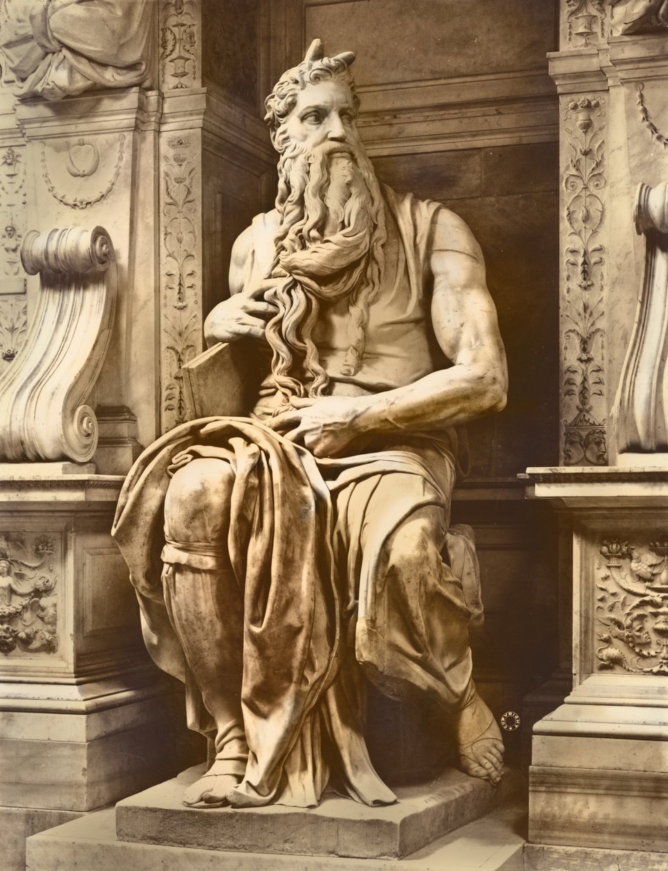 पोप जूलियस द्वितीय का मकबरा 1453-1513 मूसा का विस्तार, 1513-16 संगमरमर द्वारा माइकल एंजेलो बुओनारोती