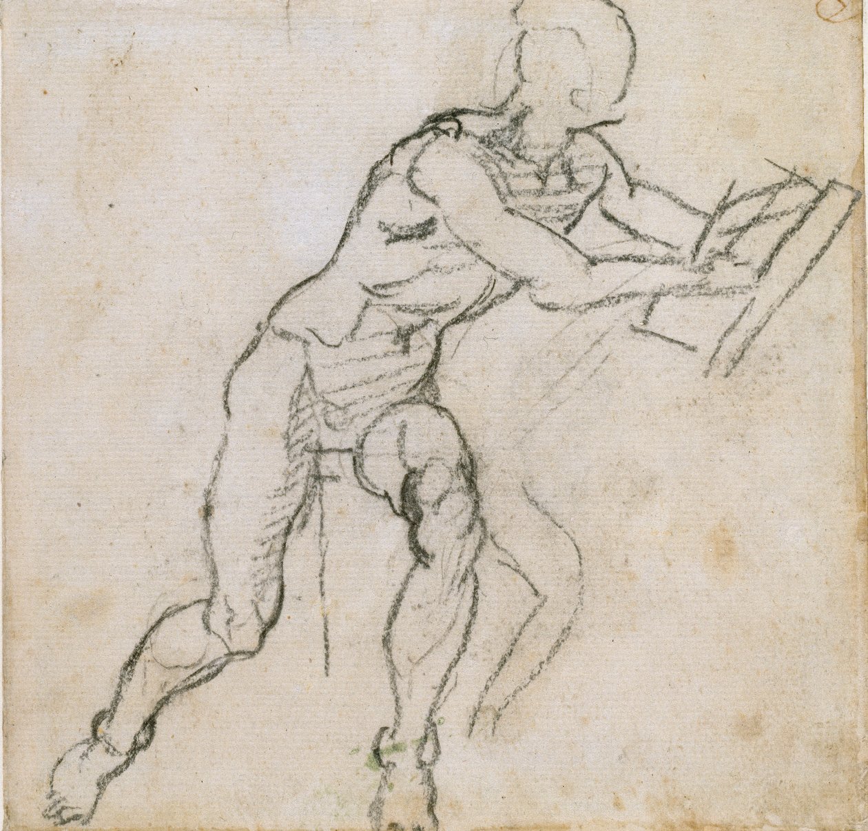 एक नग्न बैठा आदमी, c1490-1560 द्वारा माइकल एंजेलो बुओनारोती