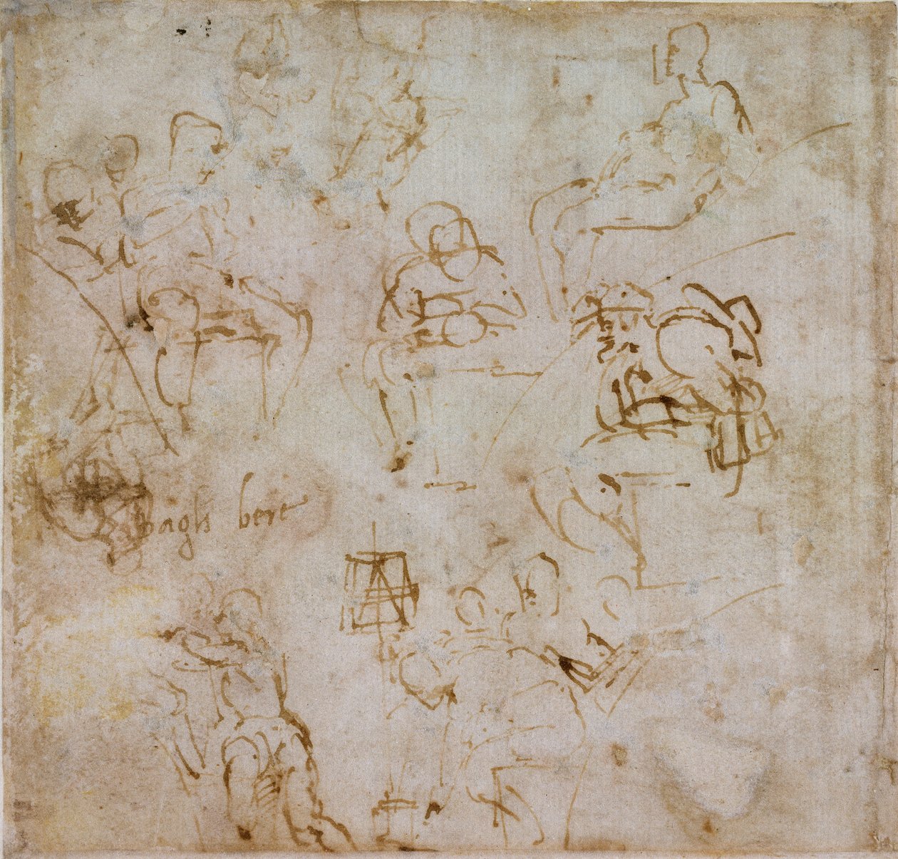 आठ छोटे चित्र अध्ययन, c1490-1560 द्वारा माइकल एंजेलो बुओनारोती