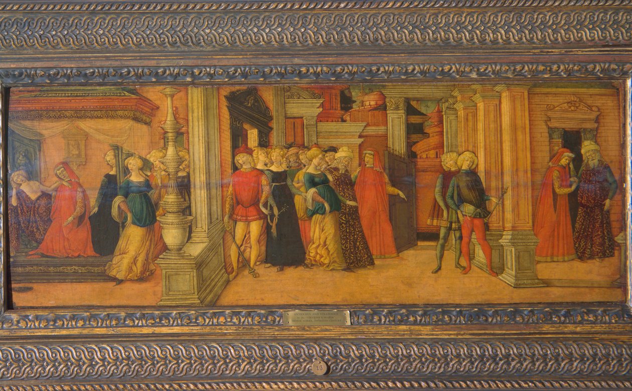 एंटिओकस और स्ट्रैटनिस, c.1470 (पैनल पर तापमान) द्वारा मिशेल सिम्पांटी