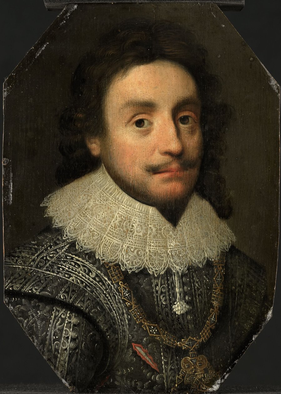 फ्रेडरिक वी (1596-1632) का पोर्ट्रेट, c.1621 (पैनल पर तेल) द्वारा मिकिएल जांज़। वैन (बाद) मिरेवल्ड