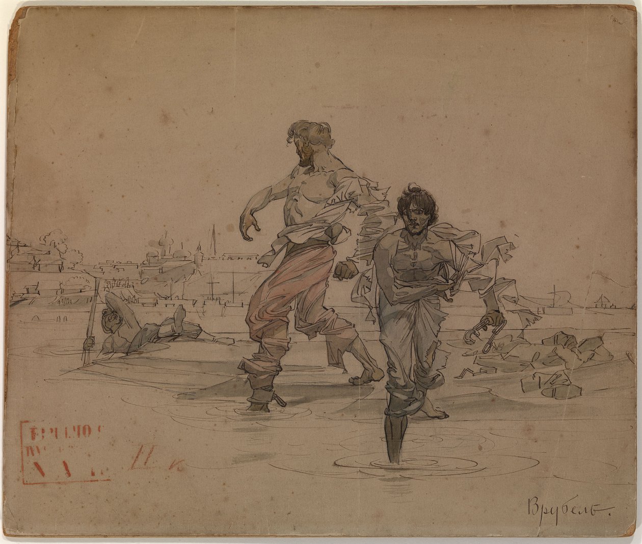 अलेक्जेंडर पुश्किन, 1881 द्वारा द रॉबर ब्रदर्स की कविता के लिए चित्रण द्वारा मिखाइल अलेक्जेंड्रोविच व्रुबेल