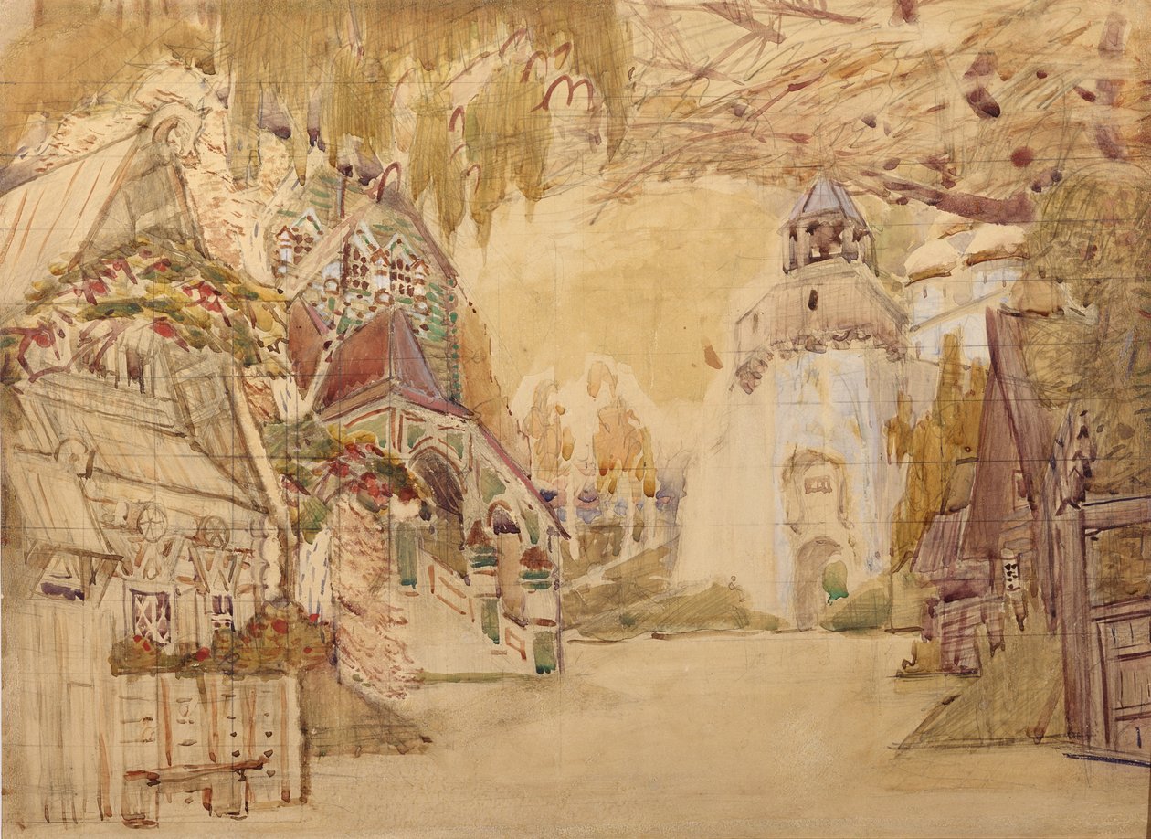 ओपेरा के लिए स्टेज डिजाइन एन रिमस्की-कोर्साकोव, 1899 द्वारा ज़ारस दुल्हन द्वारा मिखाइल अलेक्जेंड्रोविच व्रुबेल