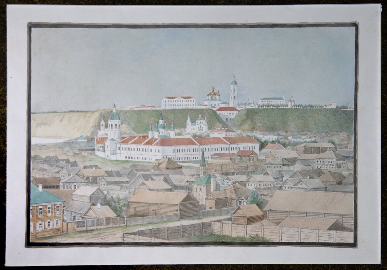 टोबोल्स्क का दृश्य, 1850 का दशक द्वारा मिखाइल Stepanovich Znamensky