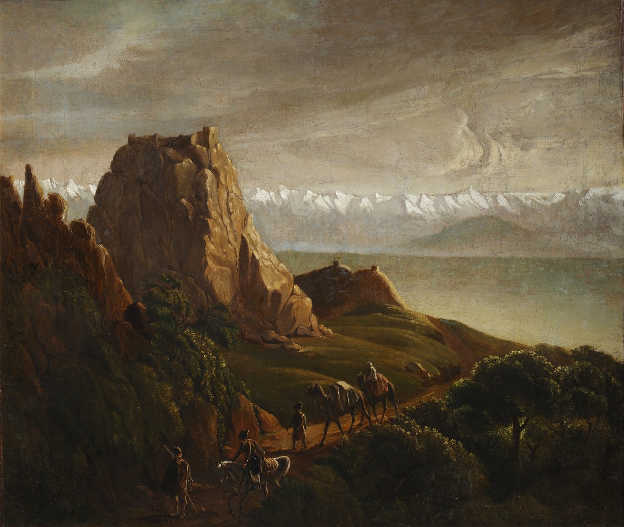 ऊंटों के साथ कोकेशियान परिदृश्य, 1837-1838 द्वारा मिखाइल यूरीविच लाइरमोंटोव
