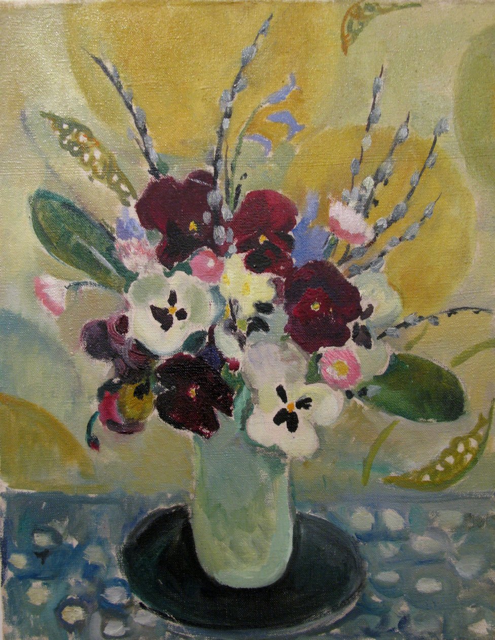 फिर भी pansies के साथ जीवन, c.1930 द्वारा मिल्ड्रेड बेंडल