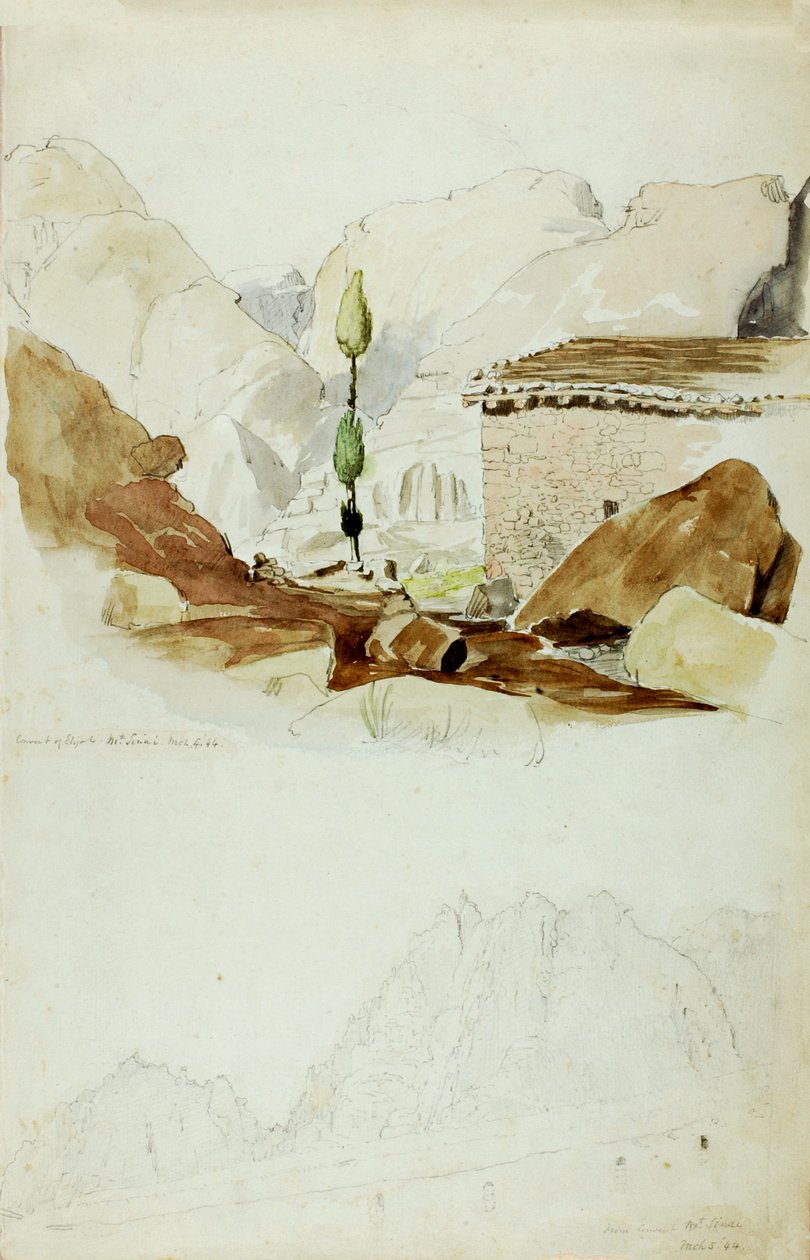 कॉन्वेंट ऑफ एलियाह, माउंट सिनाई, 1844। द्वारा माइनर किलबोर्न केलॉग