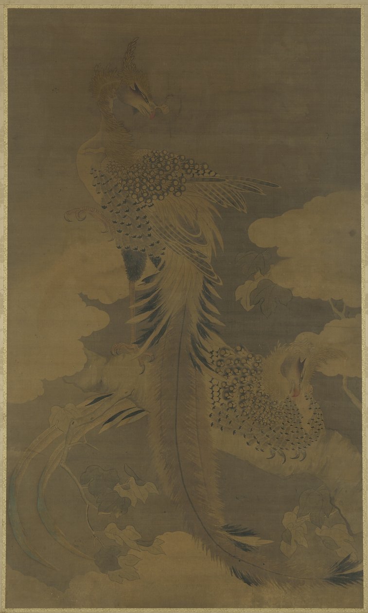 फीनिक्स ऑन ए पॉलाउनिया ट्री, c.1500 द्वारा मिंग राजवंश चीनी स्कूल