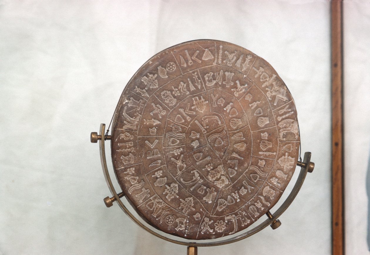 फैस्टोस का डिस्क, 1700-1600 ईसा पूर्व (निकाल मिट्टी) द्वारा Minoan