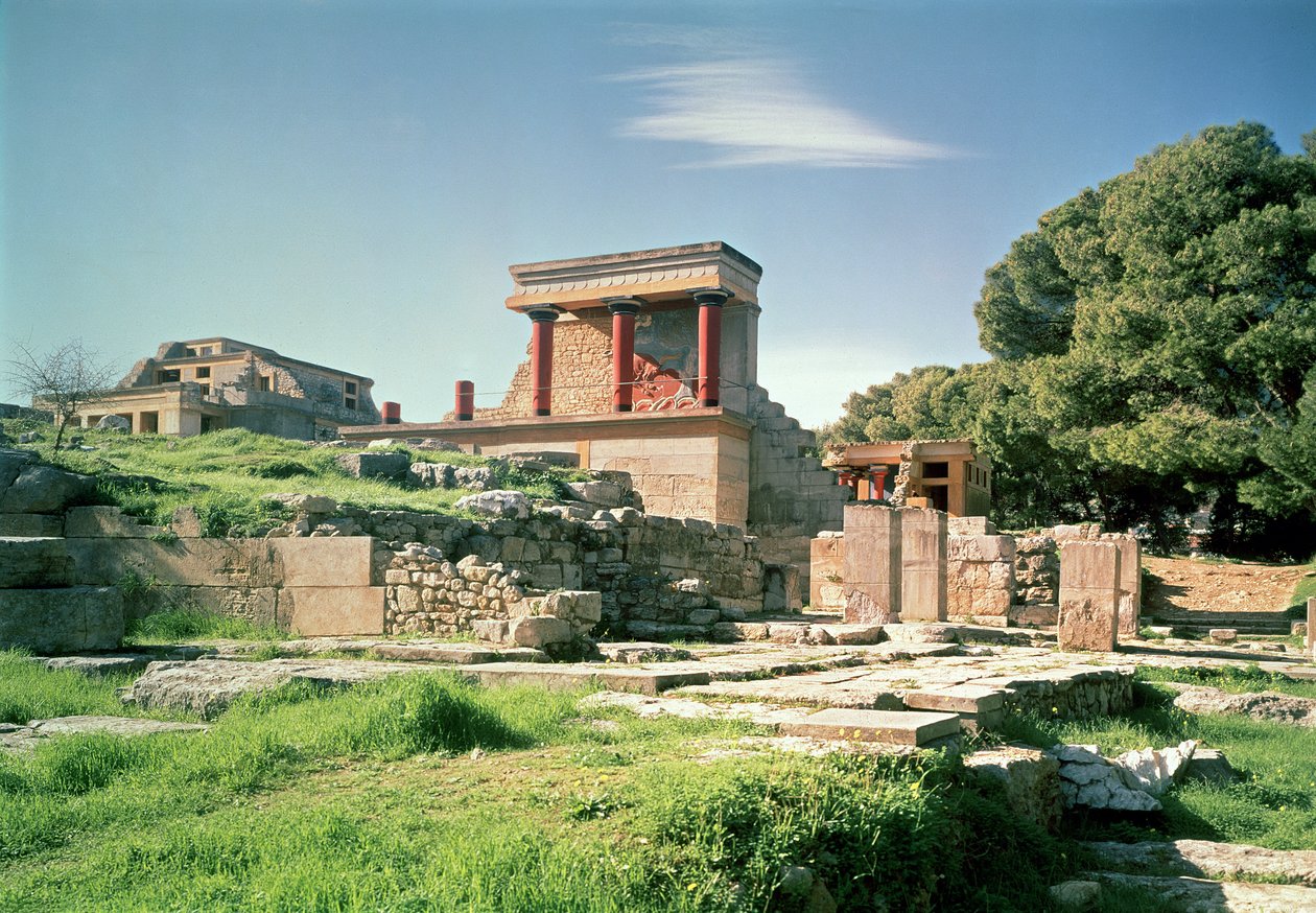 नॉस्को के महल का दृश्य, पूर्व से, 1500 ई.पू. द्वारा Minoan