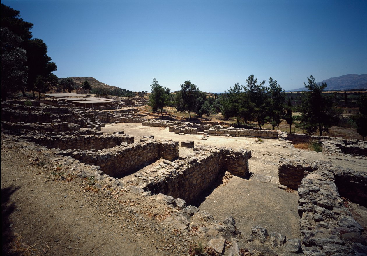 मिनोअन सभ्यता: हाघिया ट्रायडा की साइट के खंडहरों का दृश्य, 2000-1400 ई.पू. द्वारा Minoan