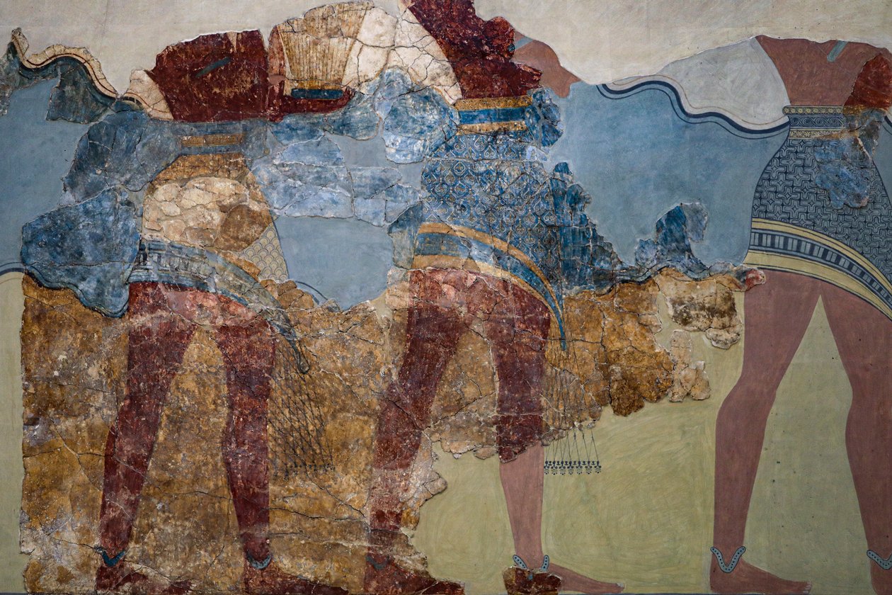 जुलूस फ्रेस्को का हिस्सा। 1600 - 1450 ईसा पूर्व द्वारा Minoan