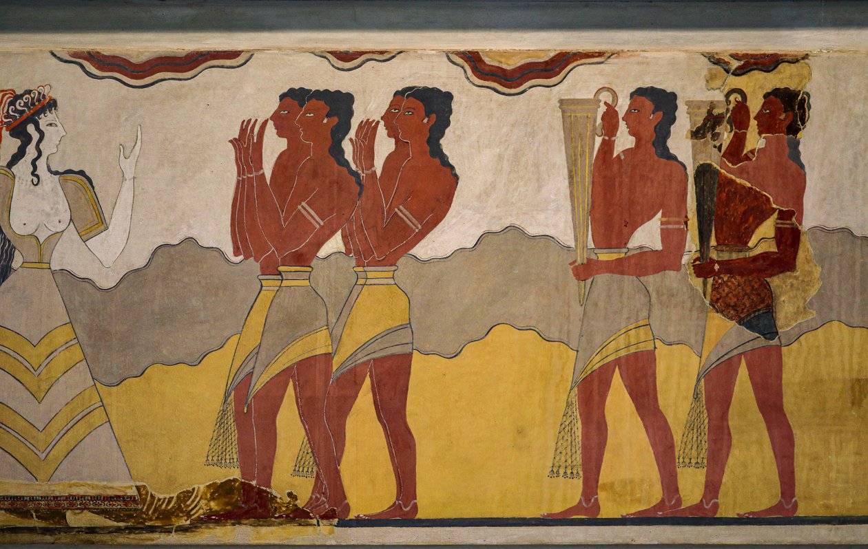 जुलूस भित्तिचित्र का पुनर्निर्माण द्वारा Minoan