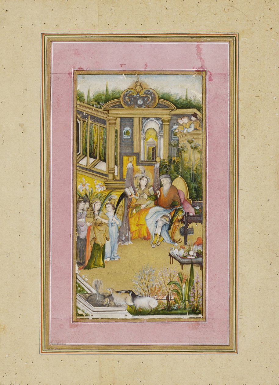 सुलैमान और शबा की रानी, c.1760 (कागज पर अपारदर्शी wc und सोना) द्वारा मुझे कलान खान