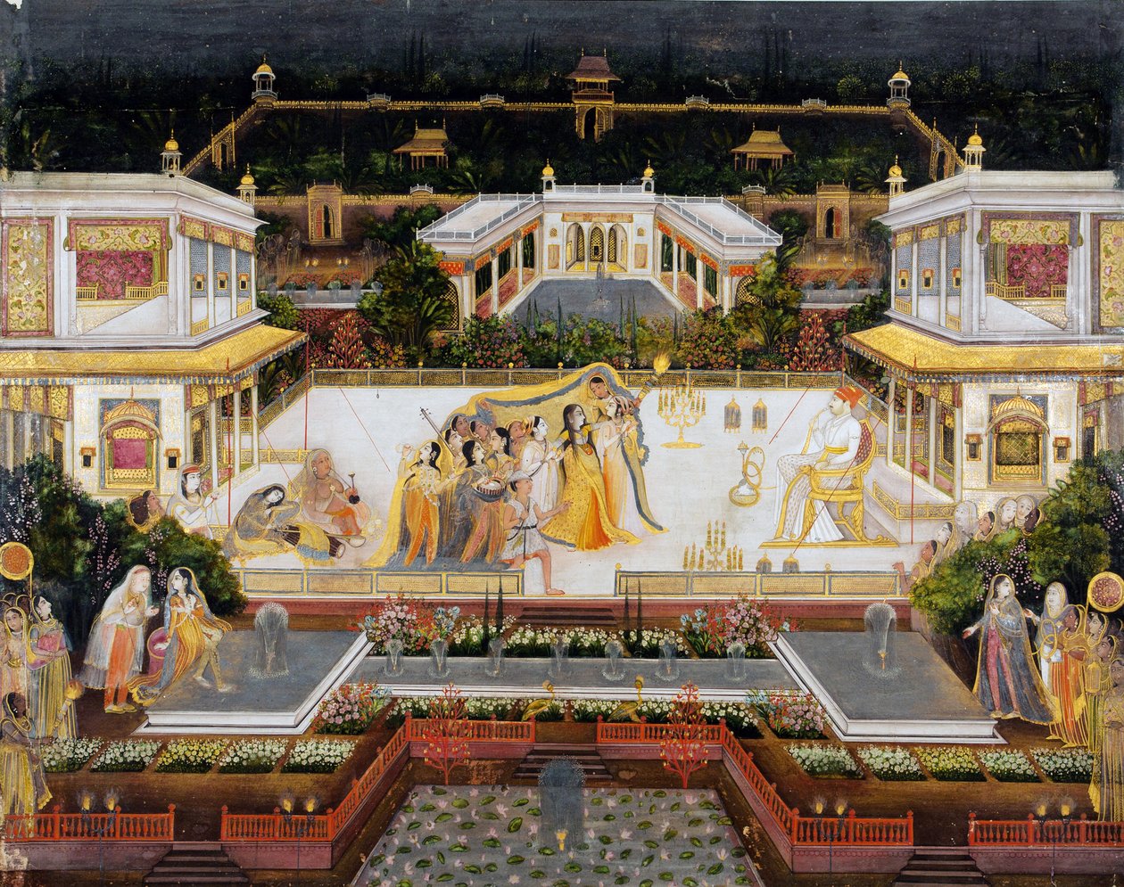 एक नई दुल्हन की प्रस्तुति, c.1760 (कागज पर अपारदर्शी wc und गोल्ड) द्वारा मुझे कलान खान