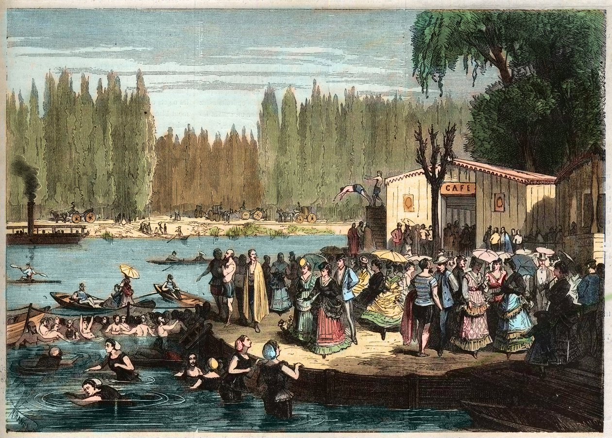 पेरिस के ठीक बाहर ला ग्रेनोइलेर में तैरना - 1869 में क्रोइसी-सुर-सीन में ला ग्रेनोइलेर - मिरांडा के बाद द्वारा मिरांडा मिरांडा
