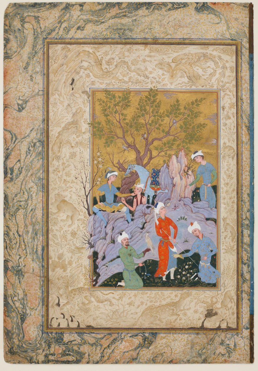 राजसी हॉकिंग पार्टी, c.1570 द्वारा मिर्ज़ा अली