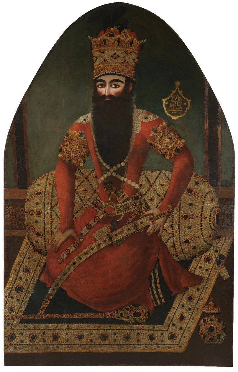 फत अली शाह का चित्र 1797-1834 द्वारा मिर्जा बाबा