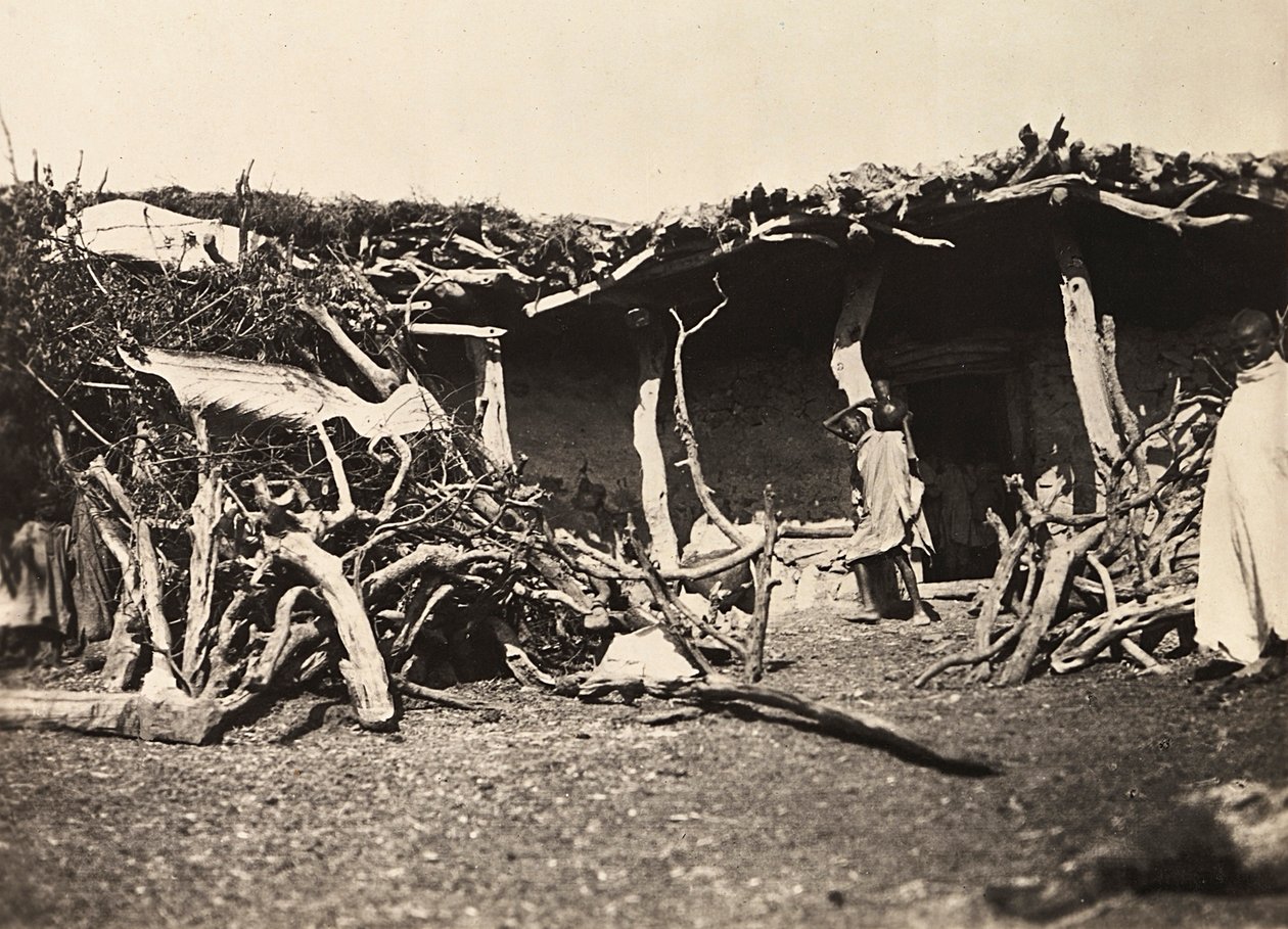 फासीवादी युग में 'बिल्डिंग ए एम्पायर': एबिसिनियन हट, 09/05/1936 (बी/डब्ल्यू फोटो) द्वारा मोडेस्टिनो बाल्डिनेटी