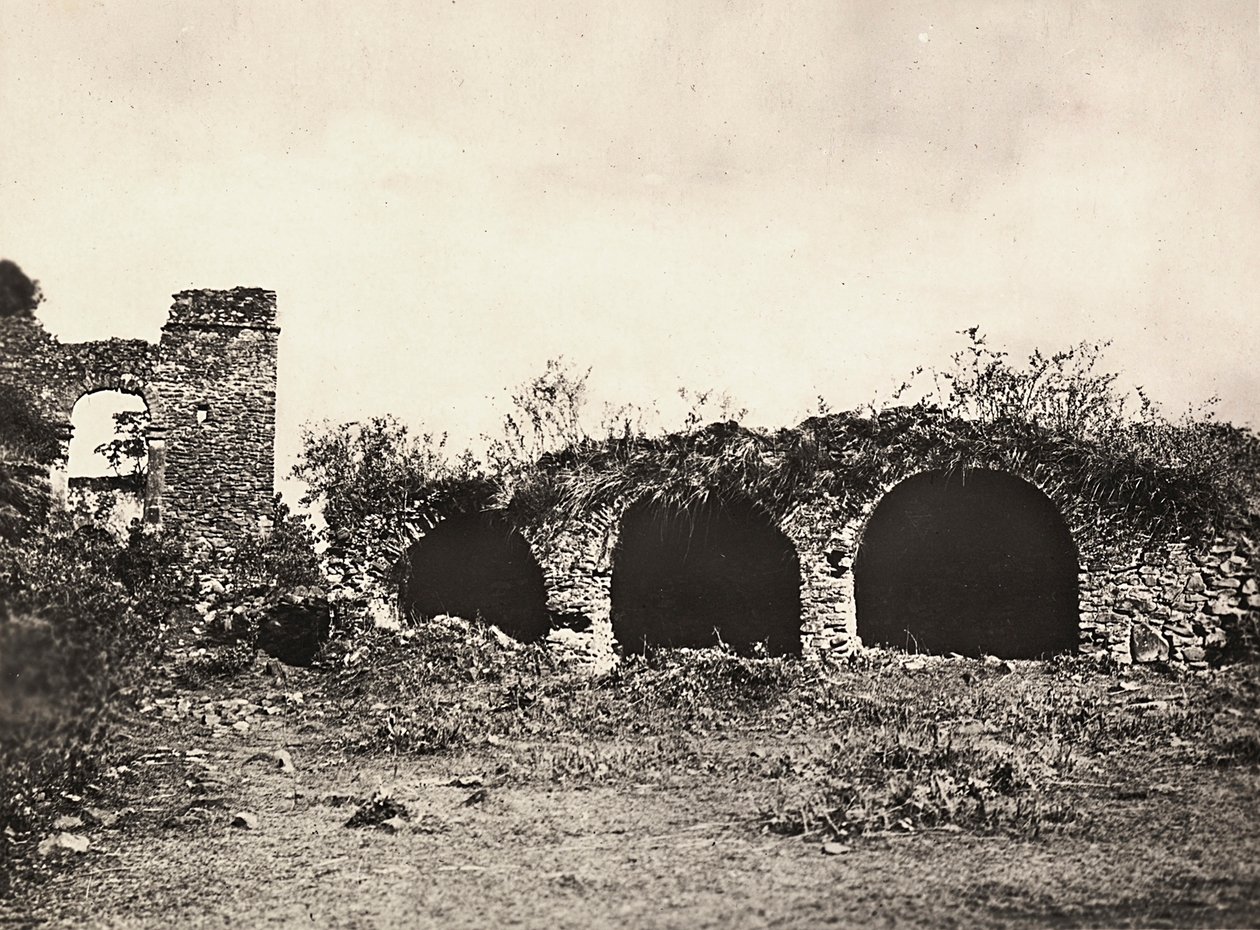 फासीवादी युग में 'बिल्डिंग ए एम्पायर': गोंदर, इथियोपिया में किंग फासिलदास के महल में शेरों की खाई, 09/05/1936 (बी/डब्ल्यू फोटो) द्वारा मोडेस्टिनो बाल्डिनेटी