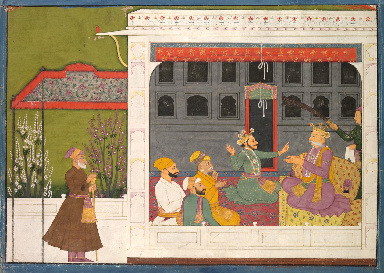 रुक्मिणी पिता, भीष्मक, रुक्मिणी मंगल श्रृंखला के पृष्ठ, के साथ शिसुल तर्क। 1800। द्वारा मोला राम