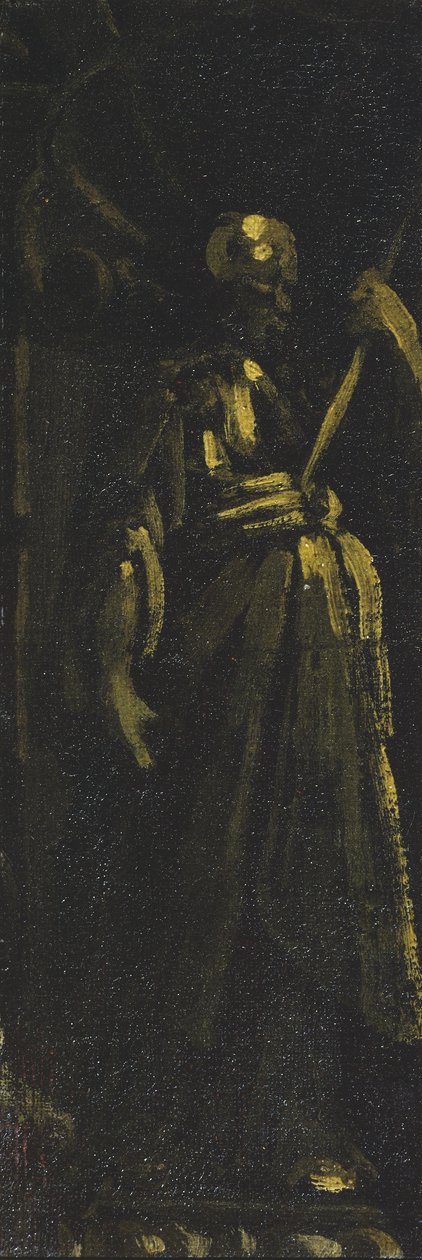 सेंट स्टैंडिंग इन अ आला (टुकड़ा), c.1610-40 (कैनवास पर तेल) द्वारा मोनसु देसिडेरियो