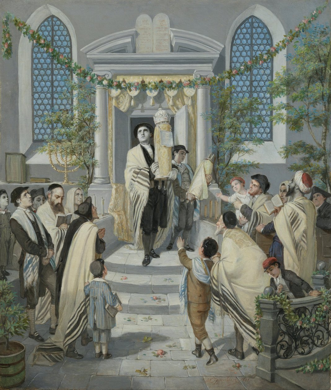 Shavuot (Pentecost) (द वीक या व्हिटसुन फेस्टिवल) द्वारा मोरिट्ज़ डैनियल ओपेनहेम