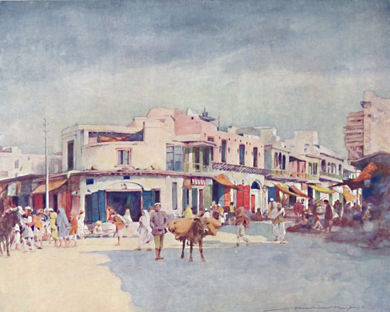 ए स्ट्रीट सीन, 1903 द्वारा मोर्टिमर लुडिंगटन मेनपेस