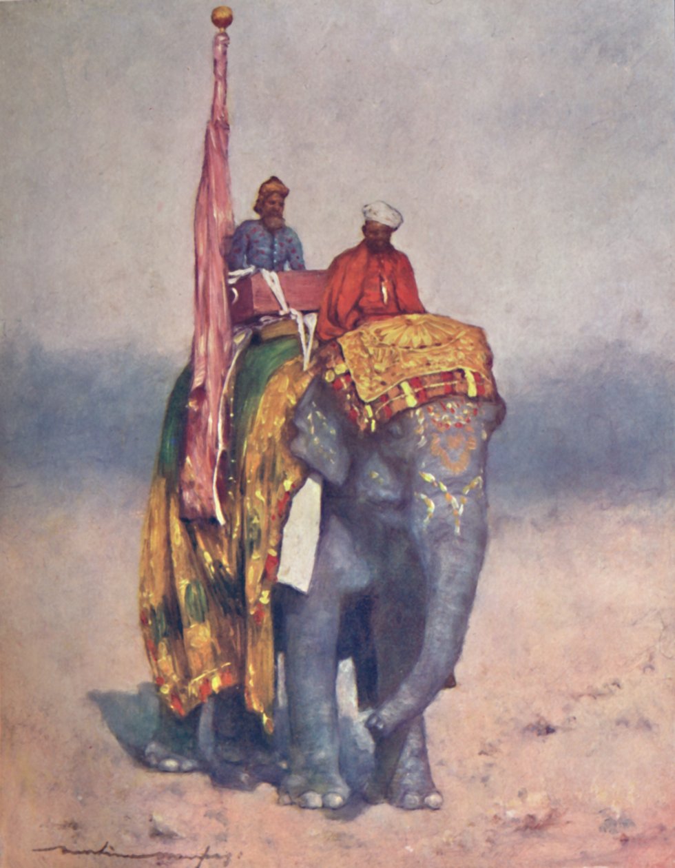 राजपुताना के सैंडी कचरे से एक हाथी, 1903 द्वारा मोर्टिमर लुडिंगटन मेनपेस