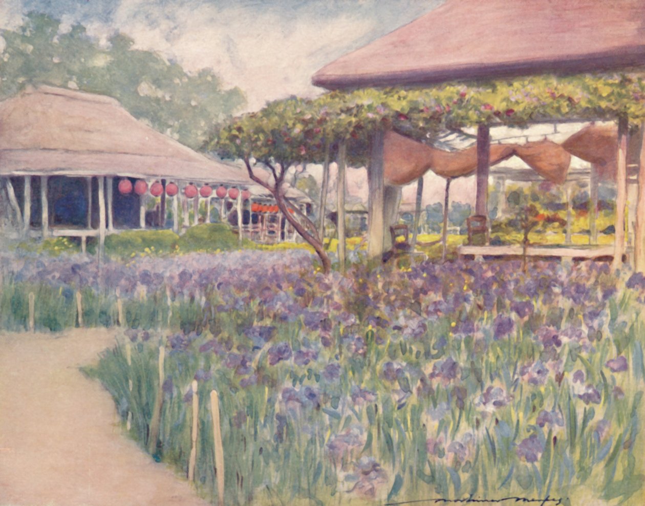 'एन आइरिस गार्डन', 1903 द्वारा मोर्टिमर लुडिंगटन मेनपेस