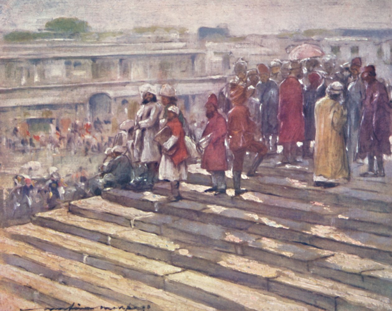 जुम्मा मस्जिद के कदमों पर, 1903 द्वारा मोर्टिमर लुडिंगटन मेनपेस