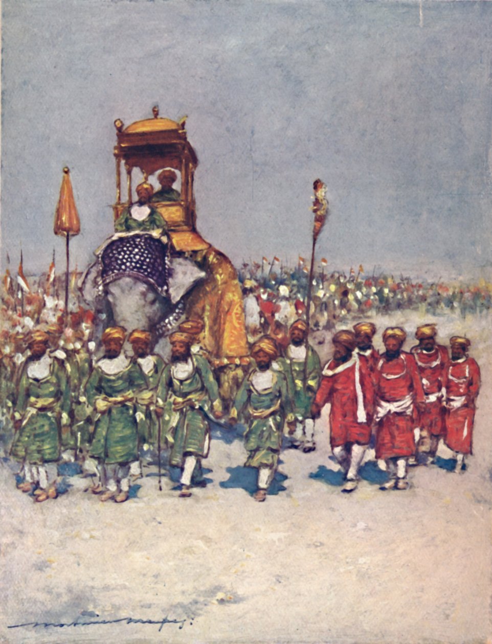 रिटेनर्स जुलूस में सबसे मनोरम समूहों में से एक, 1903 द्वारा मोर्टिमर लुडिंगटन मेनपेस