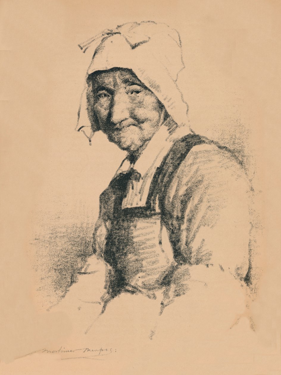 एक बूढ़ी औरत का चित्रण, c1890, 1894 द्वारा मोर्टिमर लुडिंगटन मेनपेस