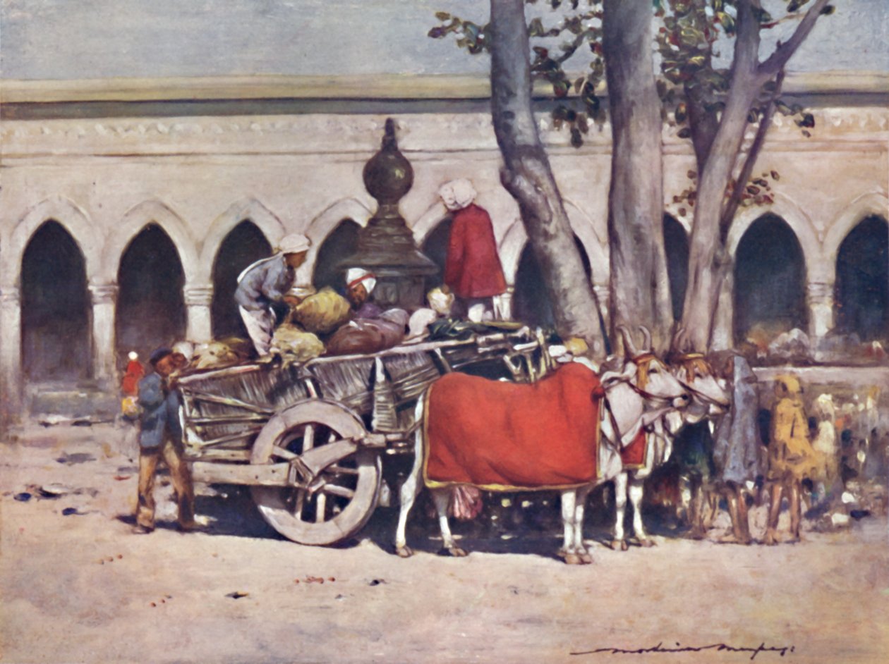 दिल्ली दरबार के दौरान रेलवे स्टेशन के बाहर का दृश्य, 1903 द्वारा मोर्टिमर लुडिंगटन मेनपेस