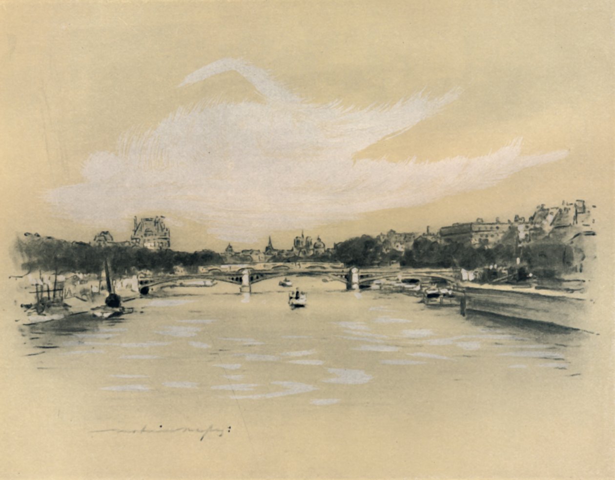 पेरिस में सीन, 1903 द्वारा मोर्टिमर लुडिंगटन मेनपेस