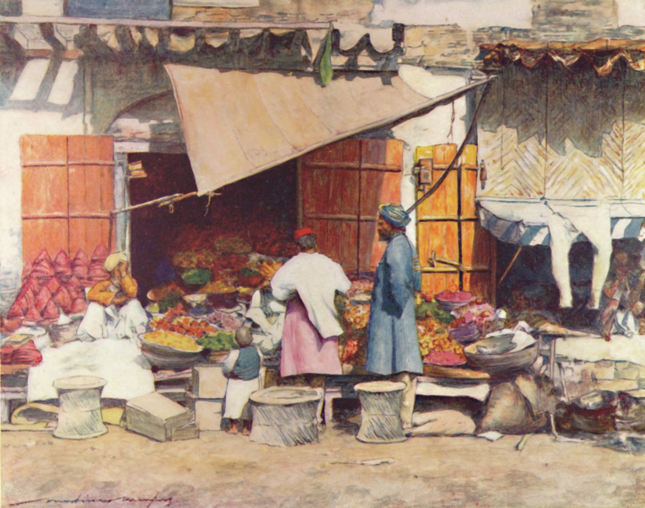 ए फ्रूट स्टॉल, 1905 द्वारा मोर्टिमर लुडिंगटन मेनप्स