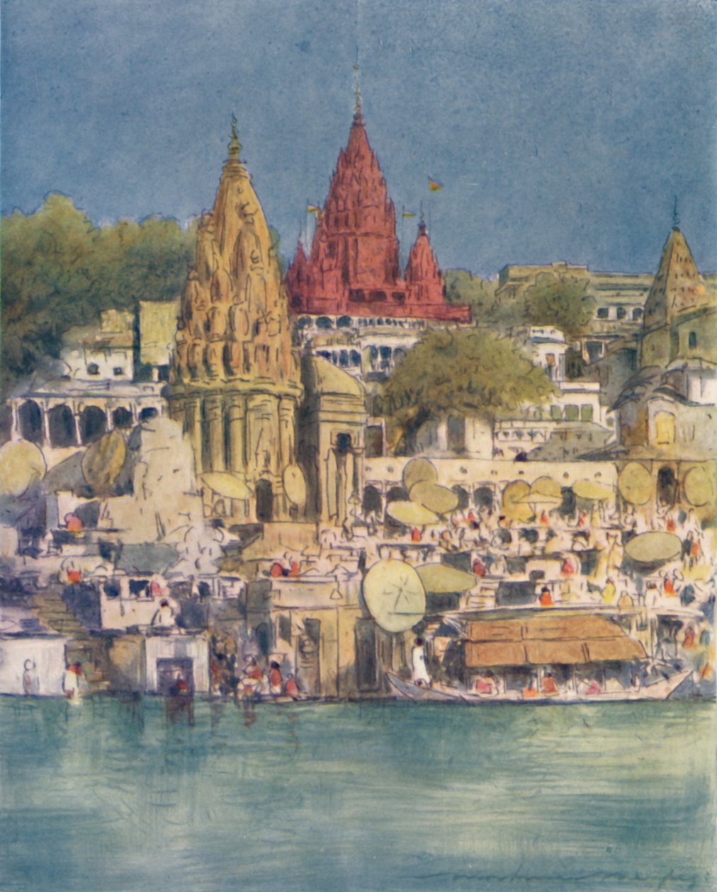 बनारस में एक नदी महोत्सव, 1905 द्वारा मोर्टिमर लुडिंगटन मेनप्स