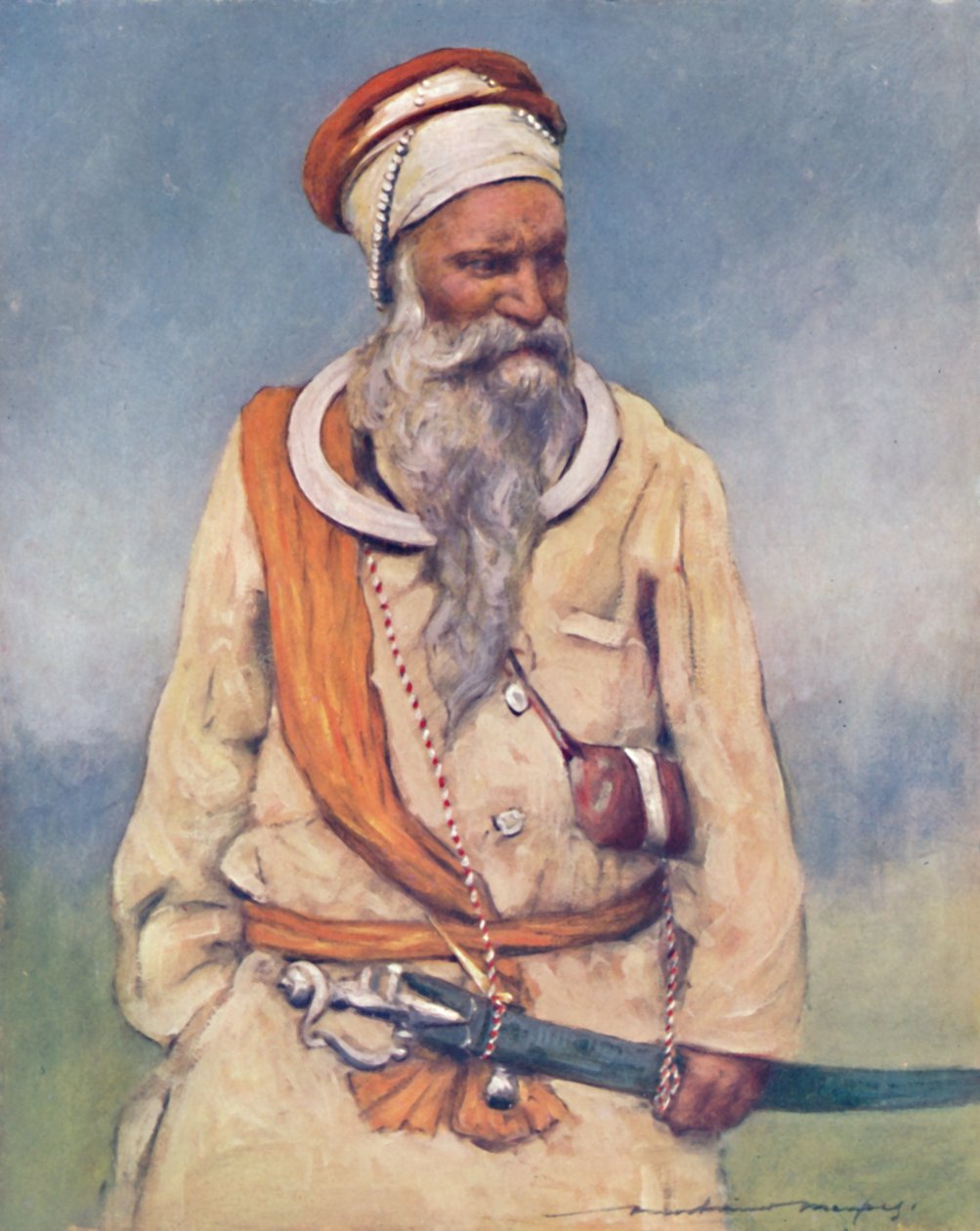 एक सिख योद्धा, 1903 द्वारा मोर्टिमर लुडिंगटन मेनप्स