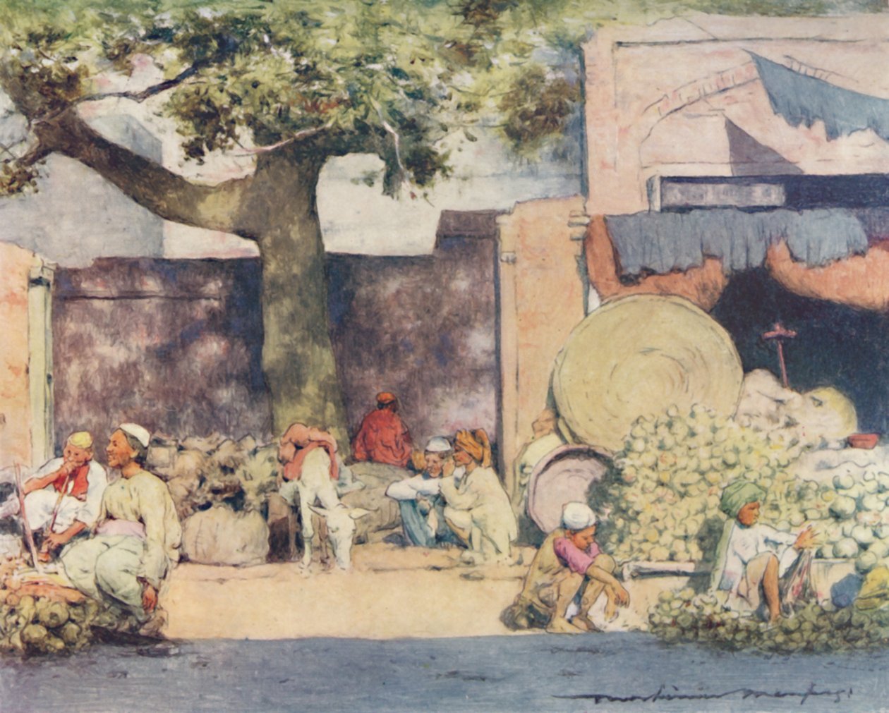 दिल्ली में फल स्टाल, 1905 द्वारा मोर्टिमर लुडिंगटन मेनप्स