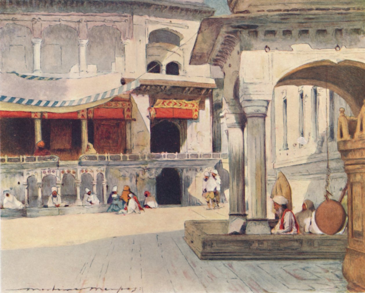 अमृतसर के मंदिर में, 1905 द्वारा मोर्टिमर लुडिंगटन मेनप्स