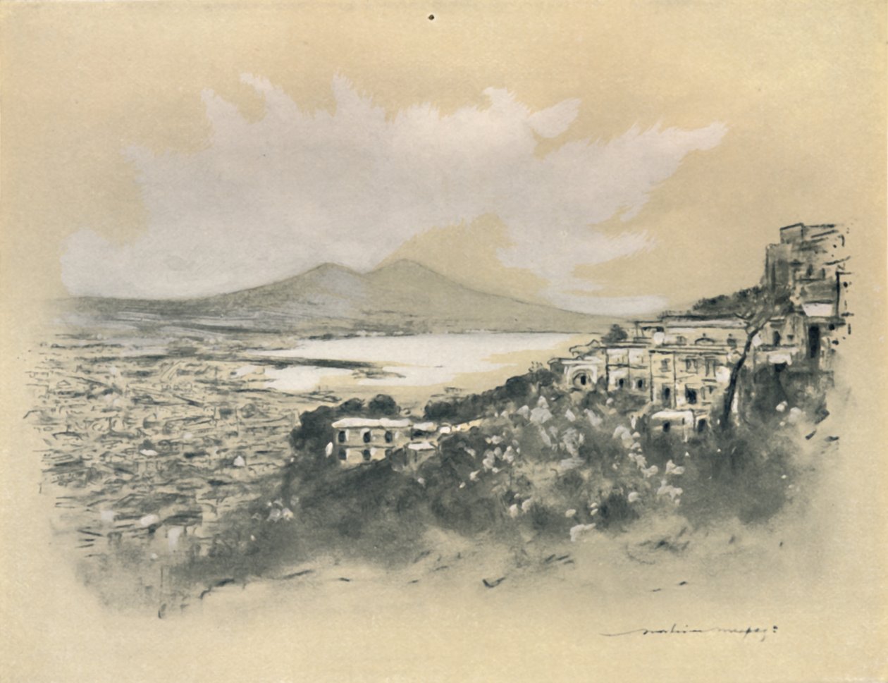 नेपल्स एंड द बे, 1903 द्वारा मोर्टिमर लुडिंगटन मेनप्स